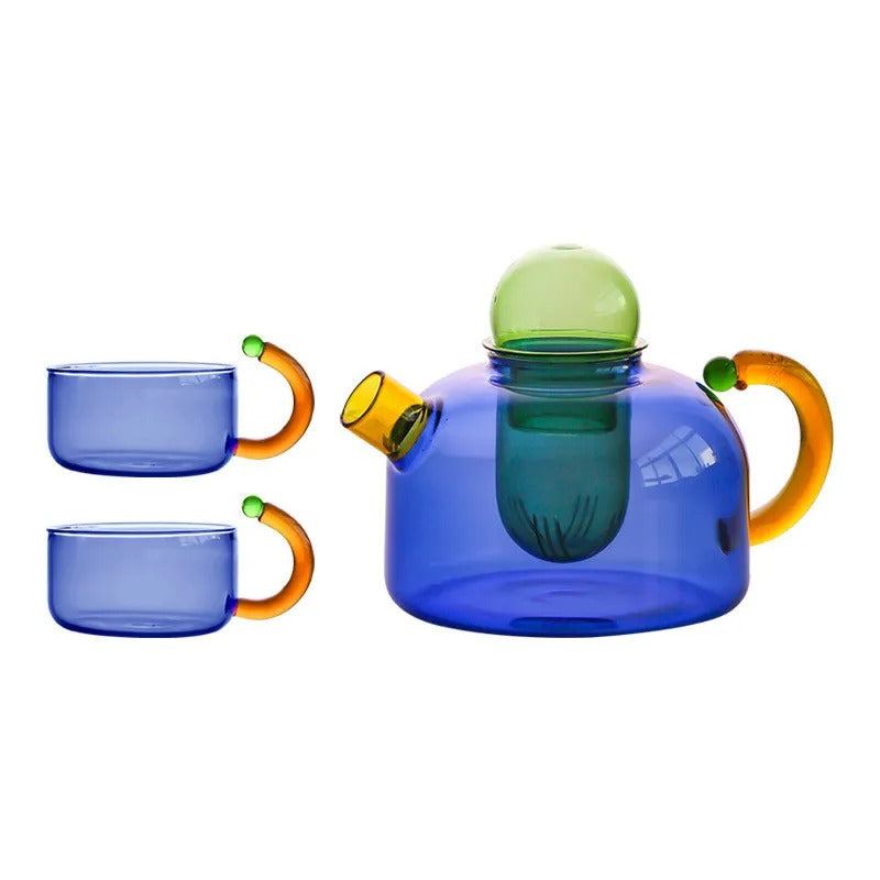 Modern Clear Tokyo Glass Teapot with Matching Cup