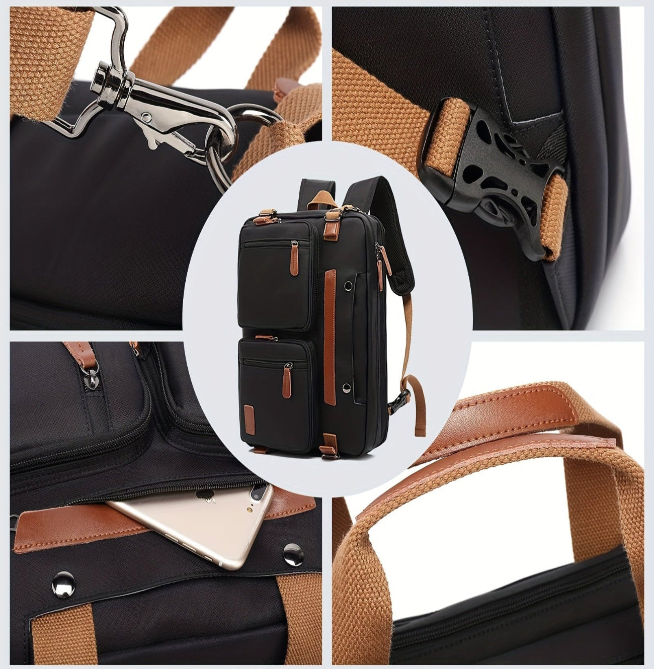 James | Men's Convertible Waterproof Carry On Travel Laptop Backpack - Image 2