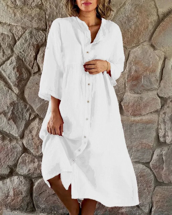 Casual Summer Flowing Shirt Dress for Women