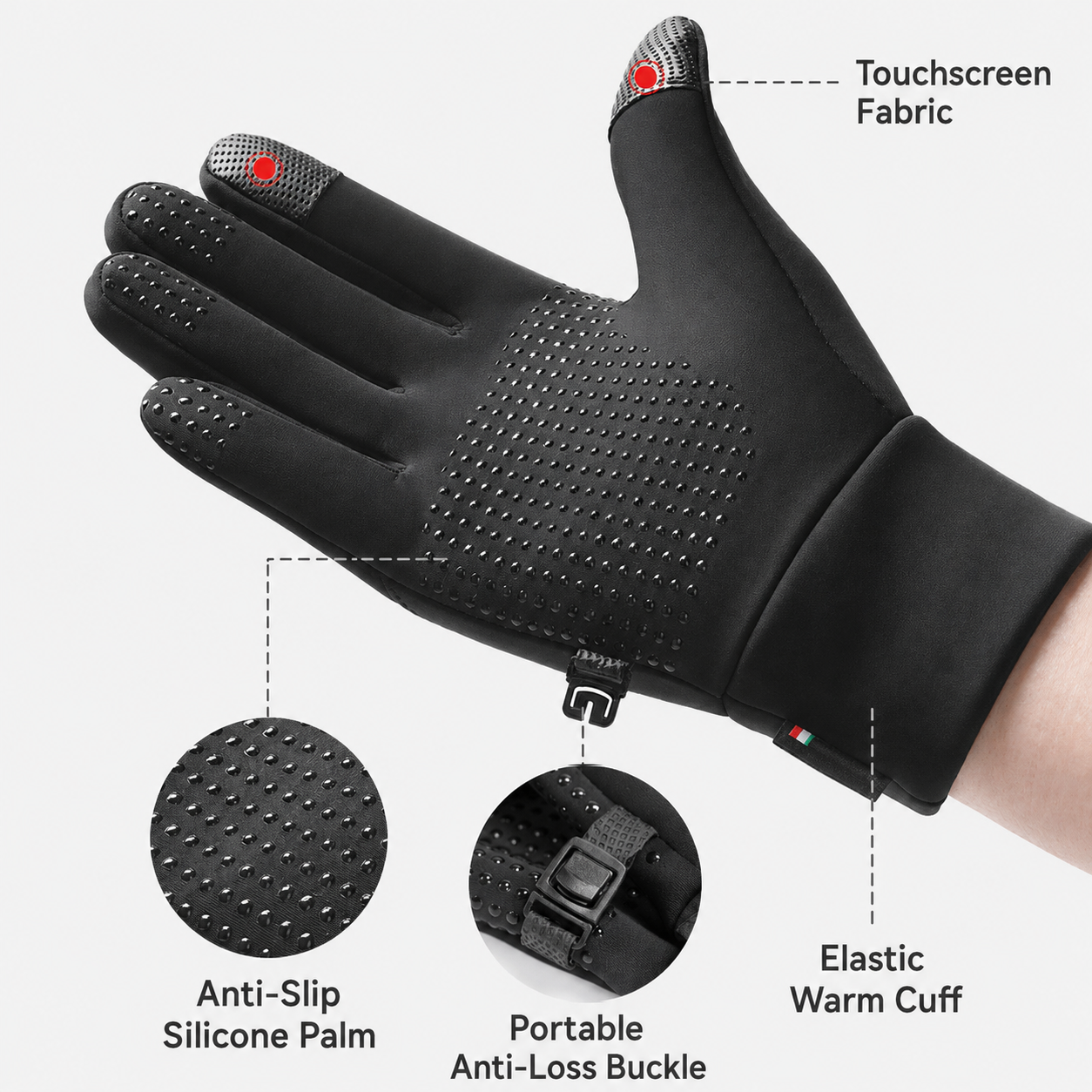 Heated Winter Gloves USB Rechargeable Touchscreen Cycling Windproof - Image 4
