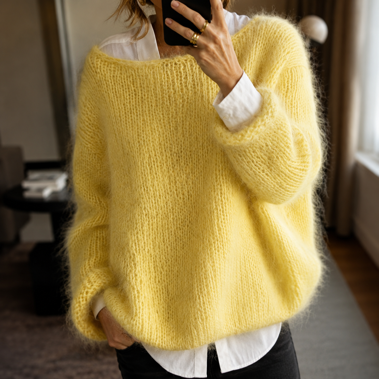 Women's Smart-casual Knitted Warm Fluffy Sweater