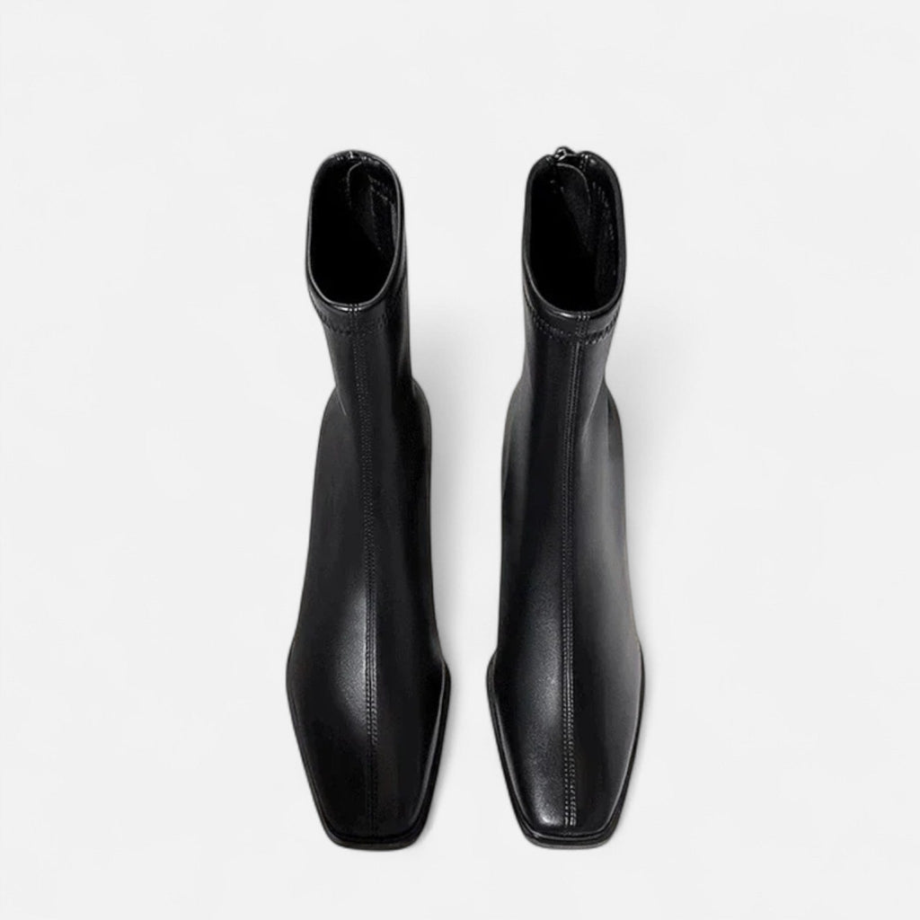 Women’s Classic Sturdy Thick Heel Square-Toe Ankle Boots
