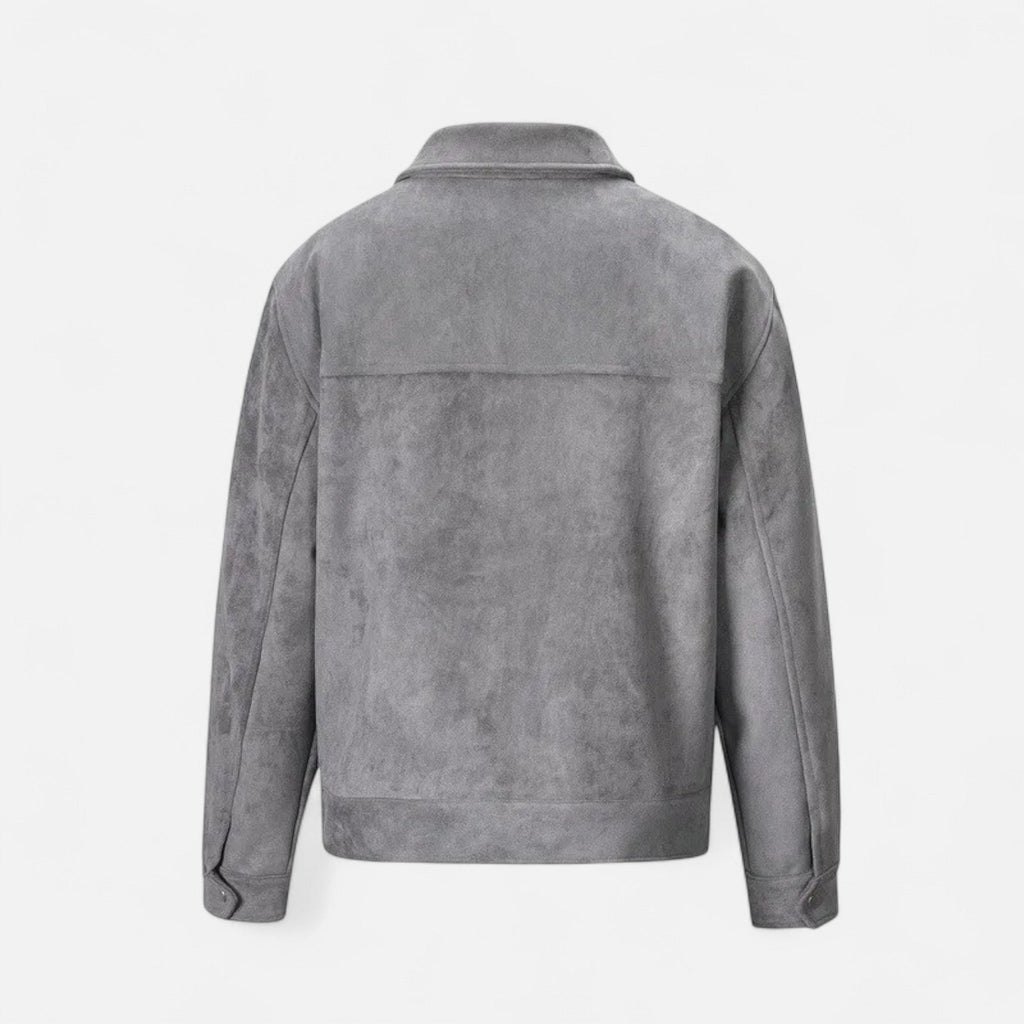 Men’s Refined Street-inspired Loose-Fit Suede Jacket