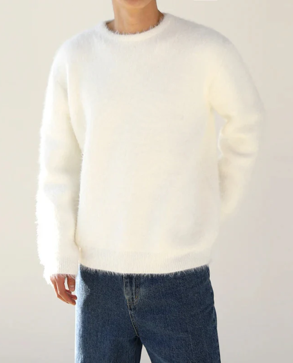 Versatile Long-Sleeve Knitted Crew Neck Sweater for Men