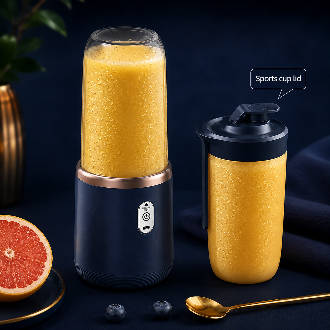 Portable USB Rechargeable Juicer Blender with 2 Cups