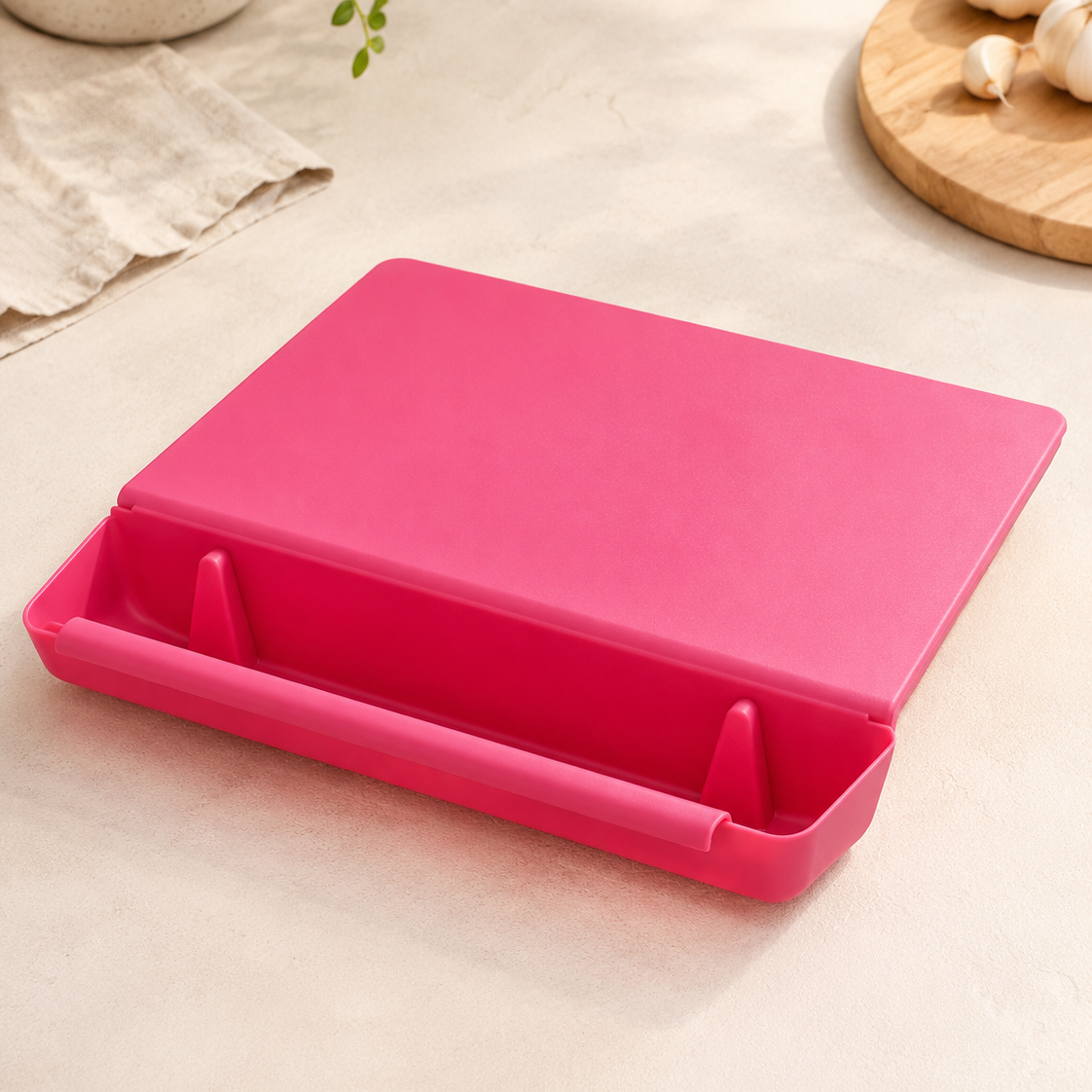 2 in 1 Cutting Board with Container Tray