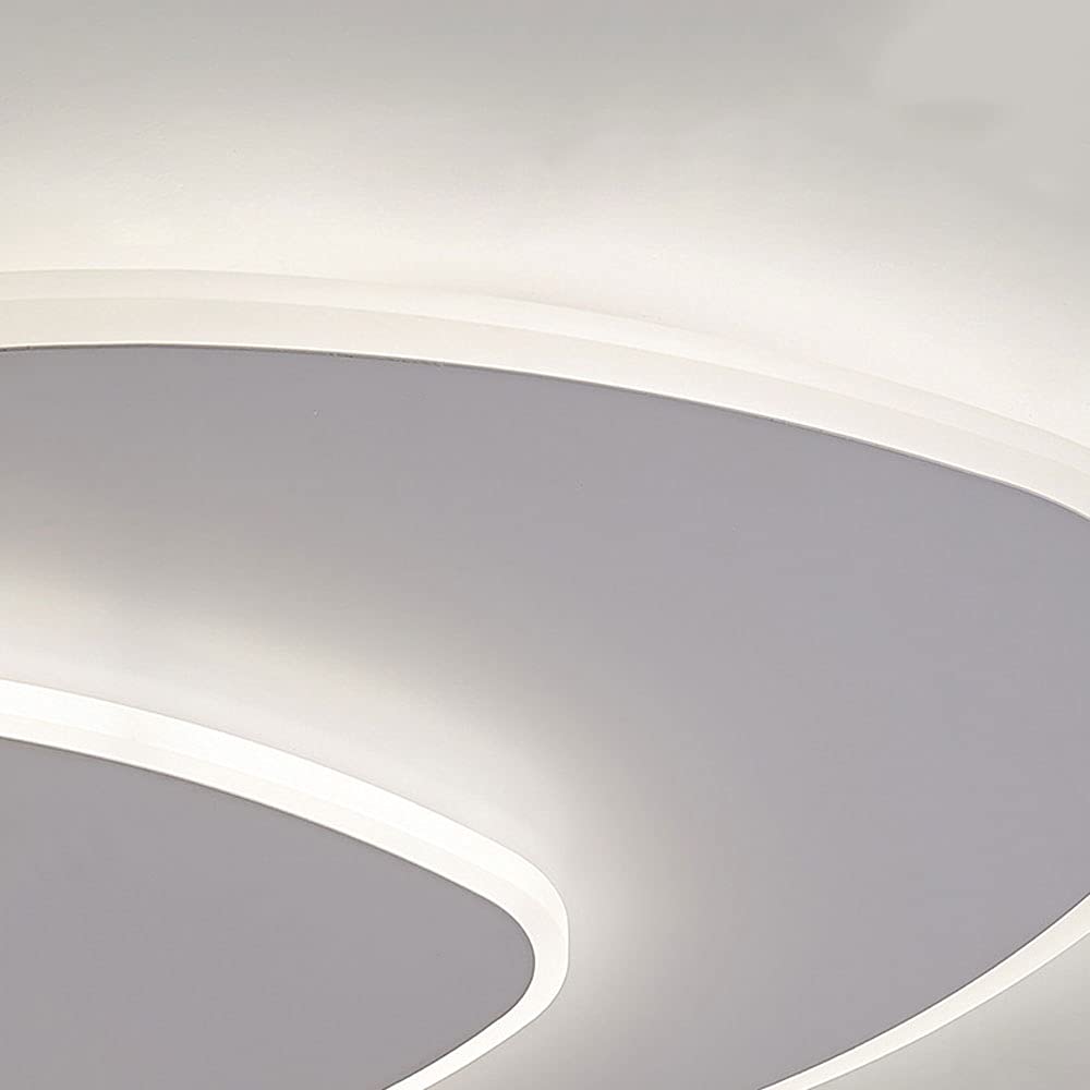 Modern Geometric Flush Mount Ceiling Light Dimmable White LED Fixture - Image 11