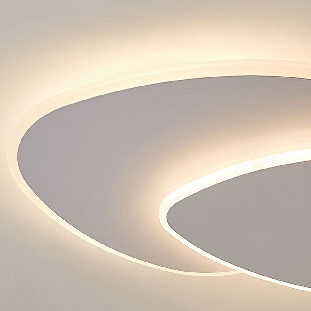 Modern Geometric Flush Mount Ceiling Light Dimmable White LED Fixture - Image 10