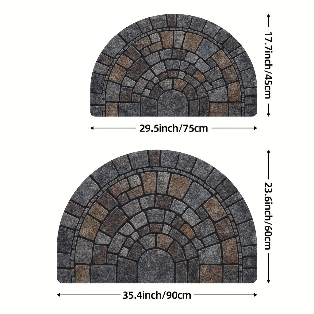 Half-Circle Mosaic Door Mat | Indoor & Outdoor Use - Image 4