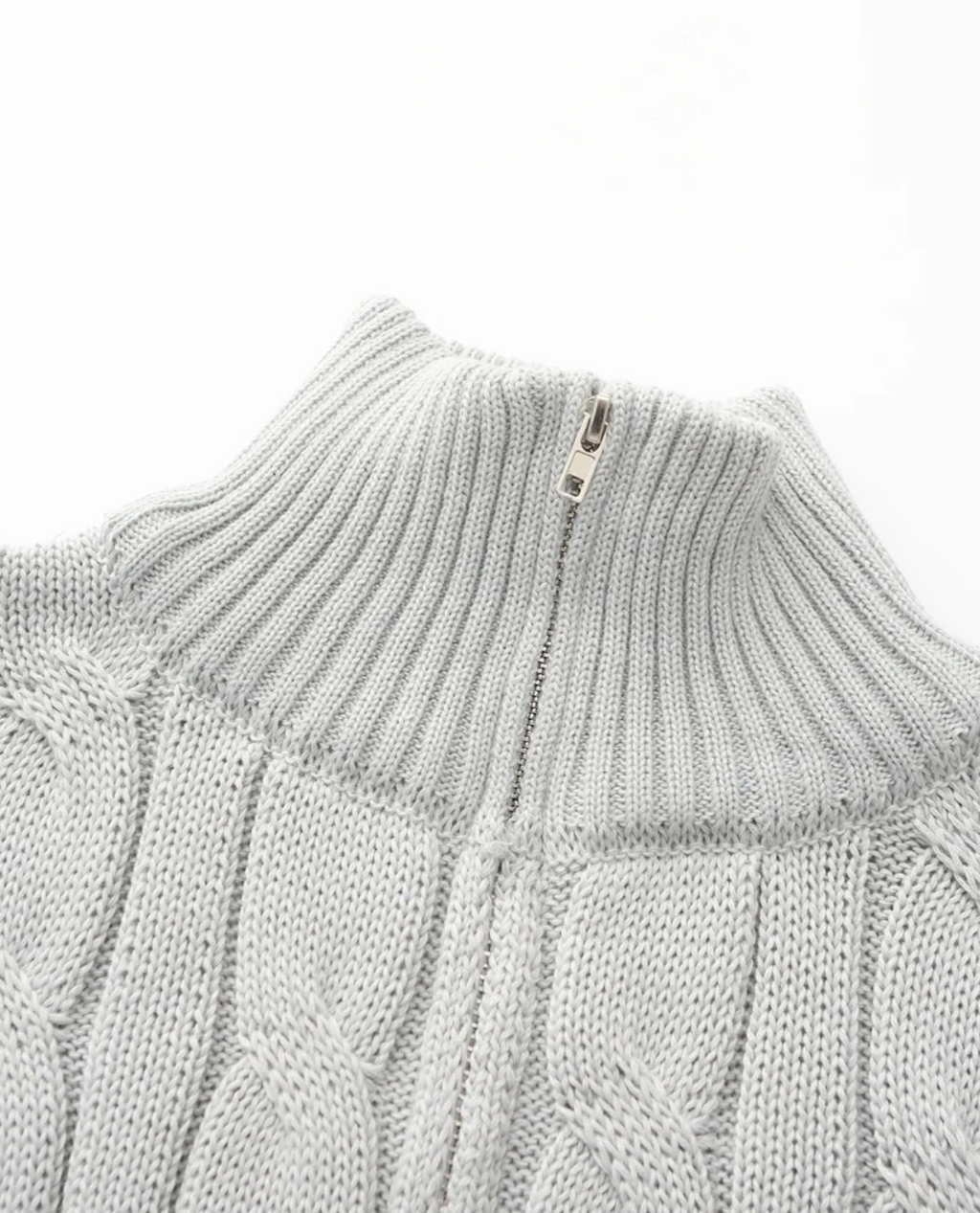 Men's Classic Half Zip Sweater with Horizontal Stripe Design