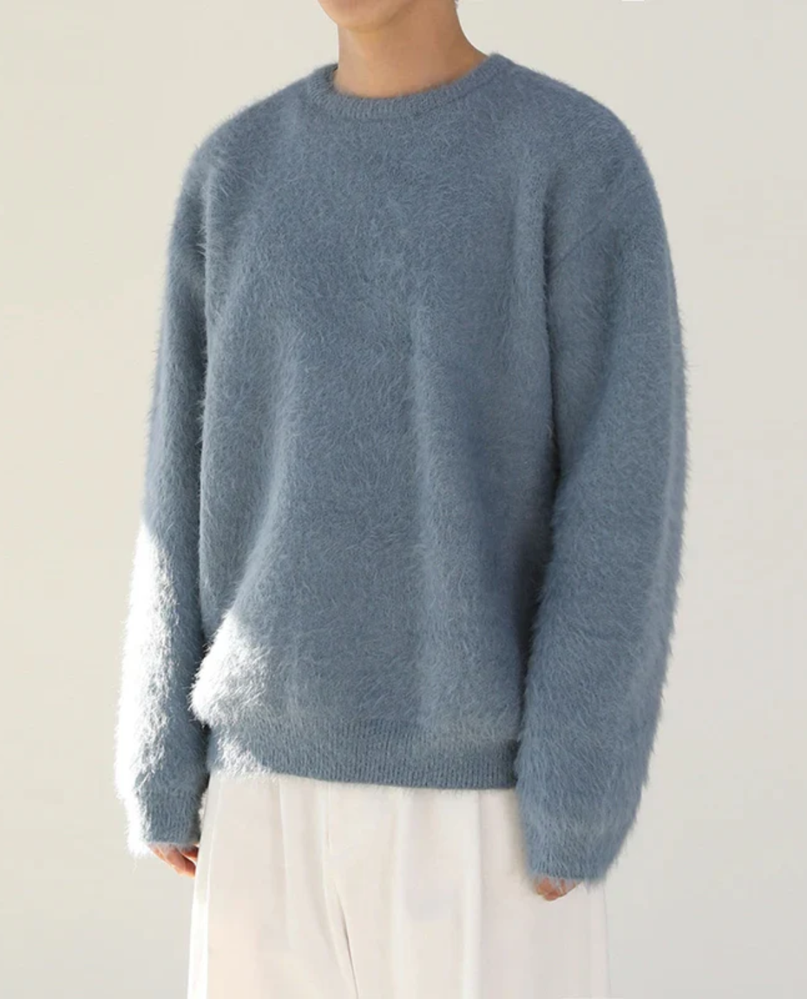 Versatile Long-Sleeve Knitted Crew Neck Sweater for Men