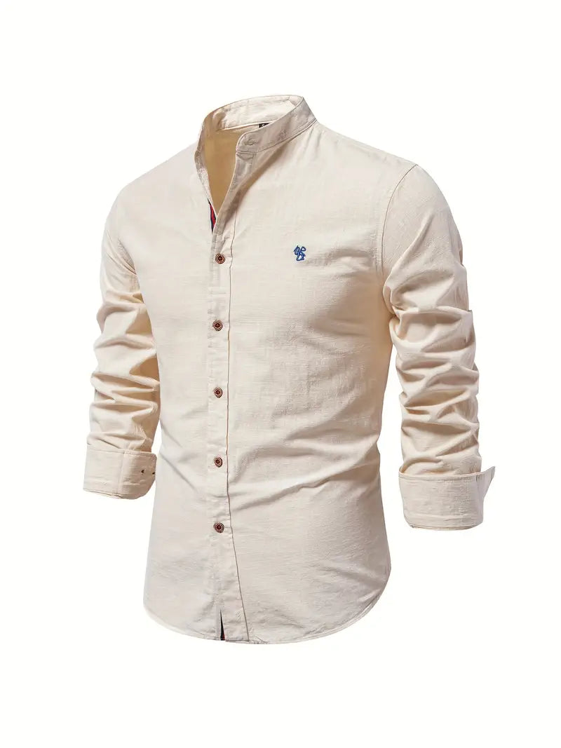 Casual Buttons Shirt with Stand-aup Collar