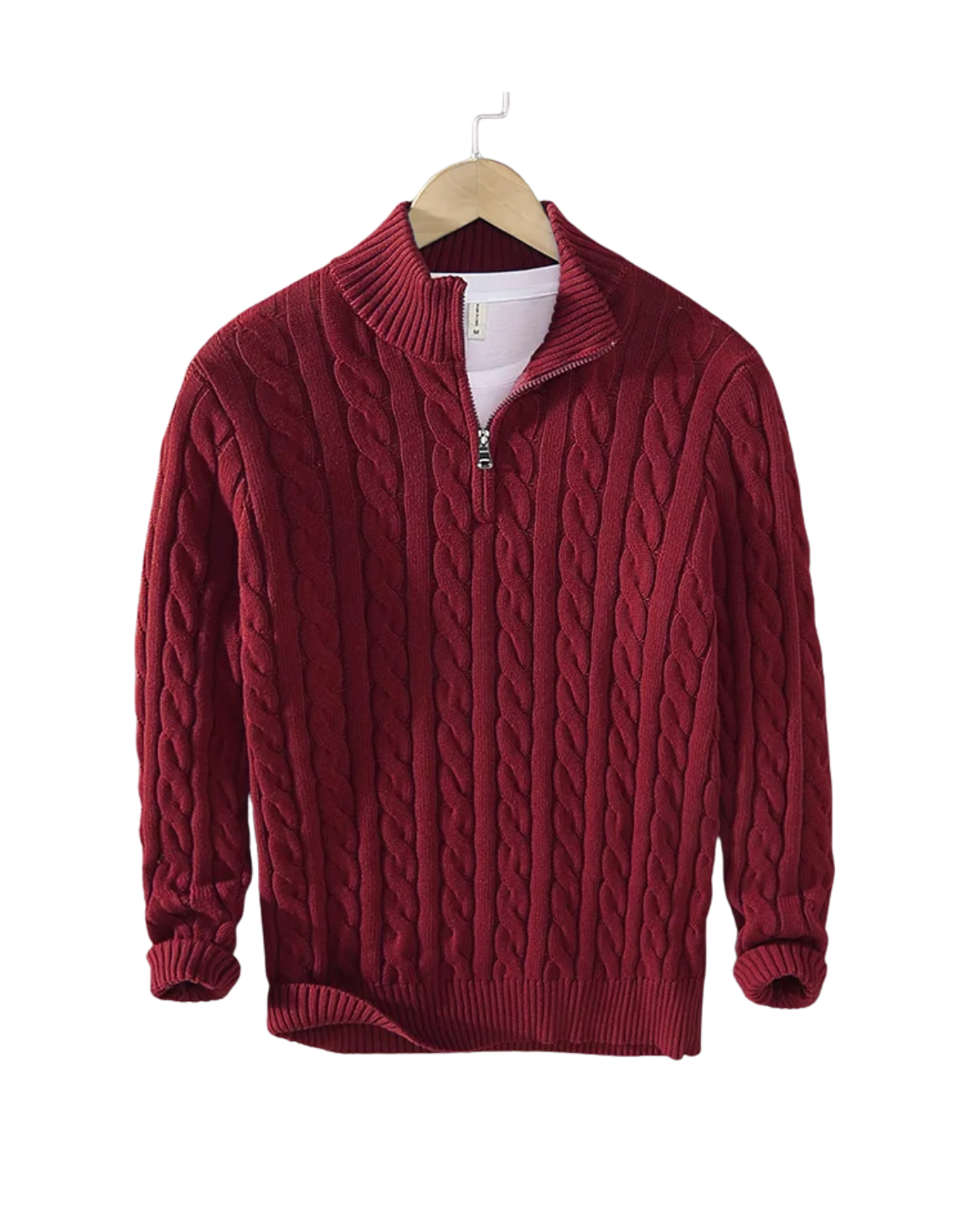 Men's Classic Half Zip Sweater with Horizontal Stripe Design