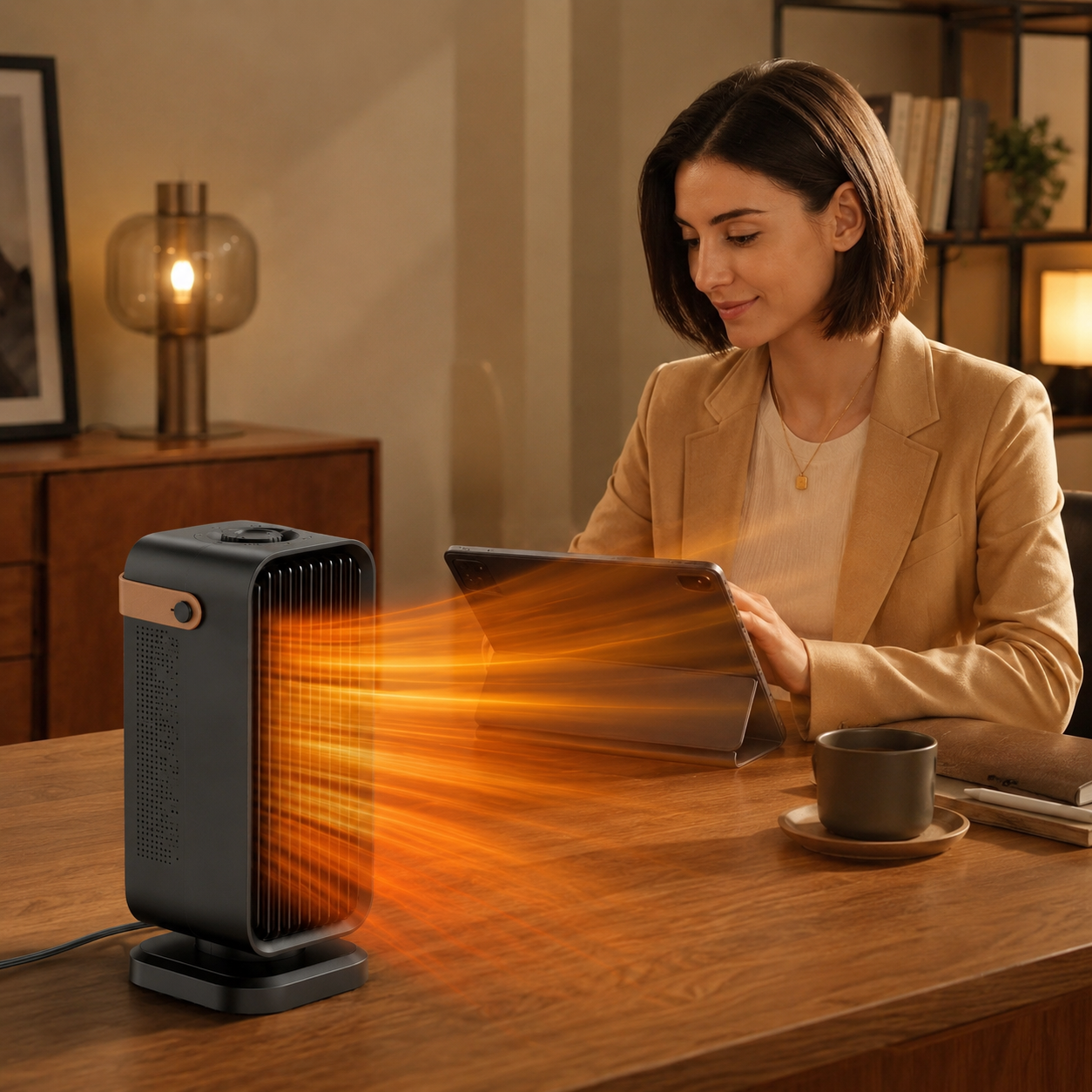 1200W Portable Electric Desktop Heater with Safe Fast Heating