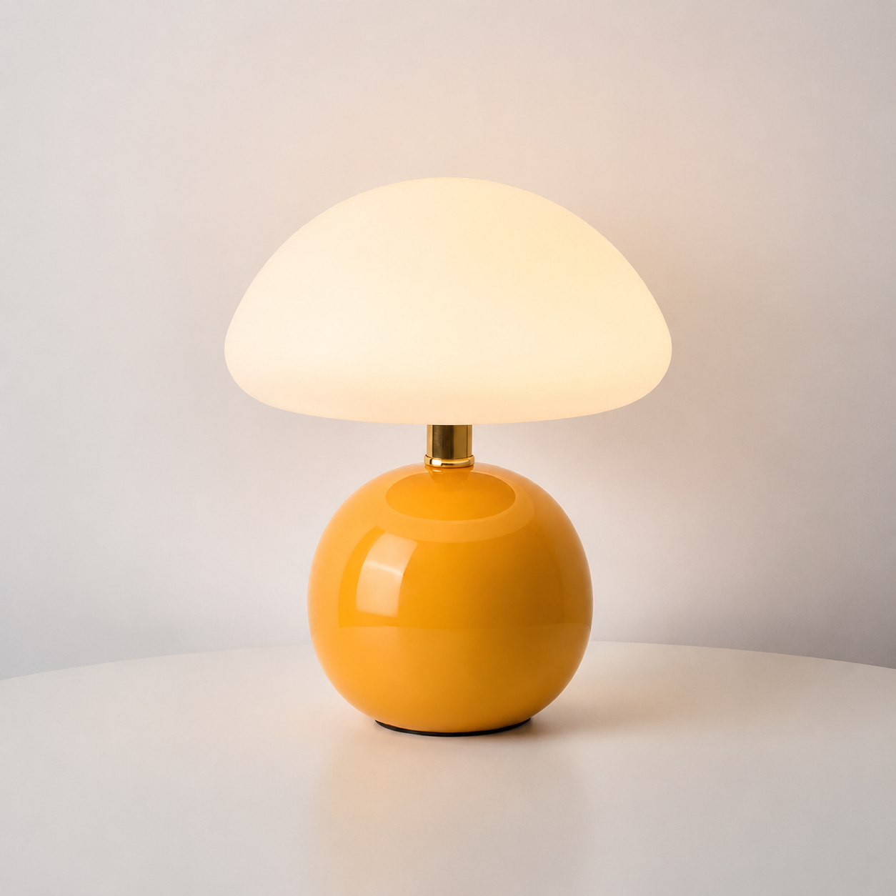 Mushroom Table Lamp with Ceramic Base