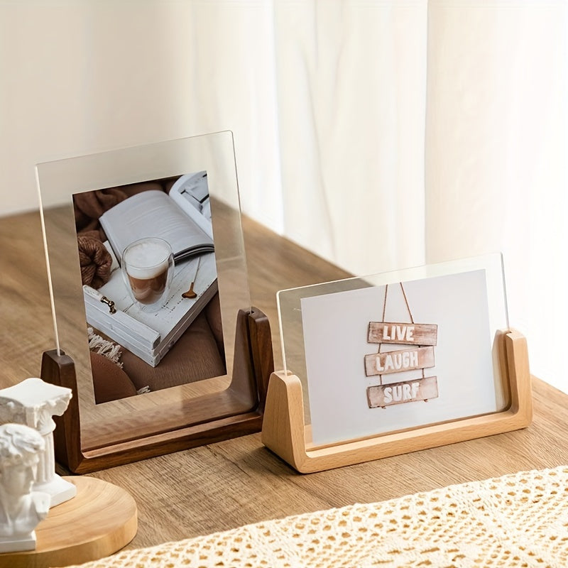 Minimalist Photo Frame Modern Acrylic Wood Tabletop Display - Image 5