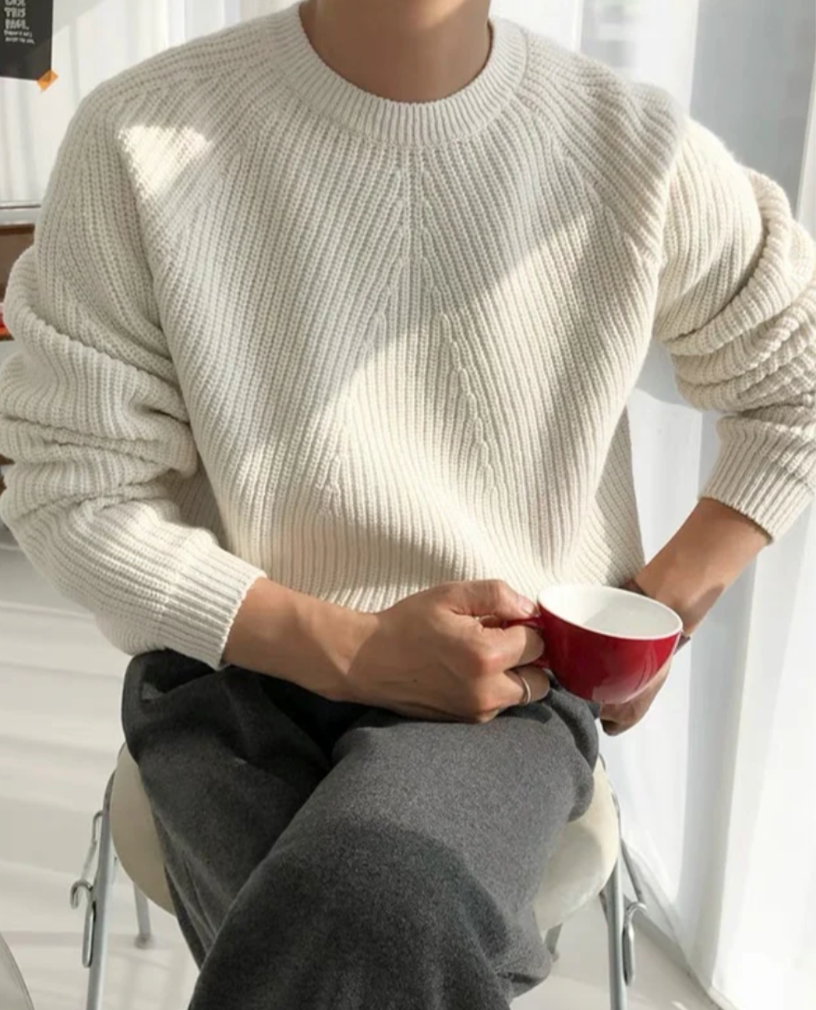 Men's Casual Plain Color Sleek Warm Sweater