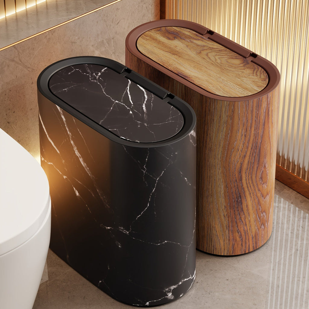 Bathroom Trash Can Lid Marble Modern Small Kitchen Bin