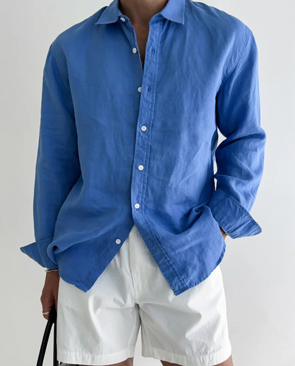 Men's Classic Relaxed Fit Shirt with Button-up Collar