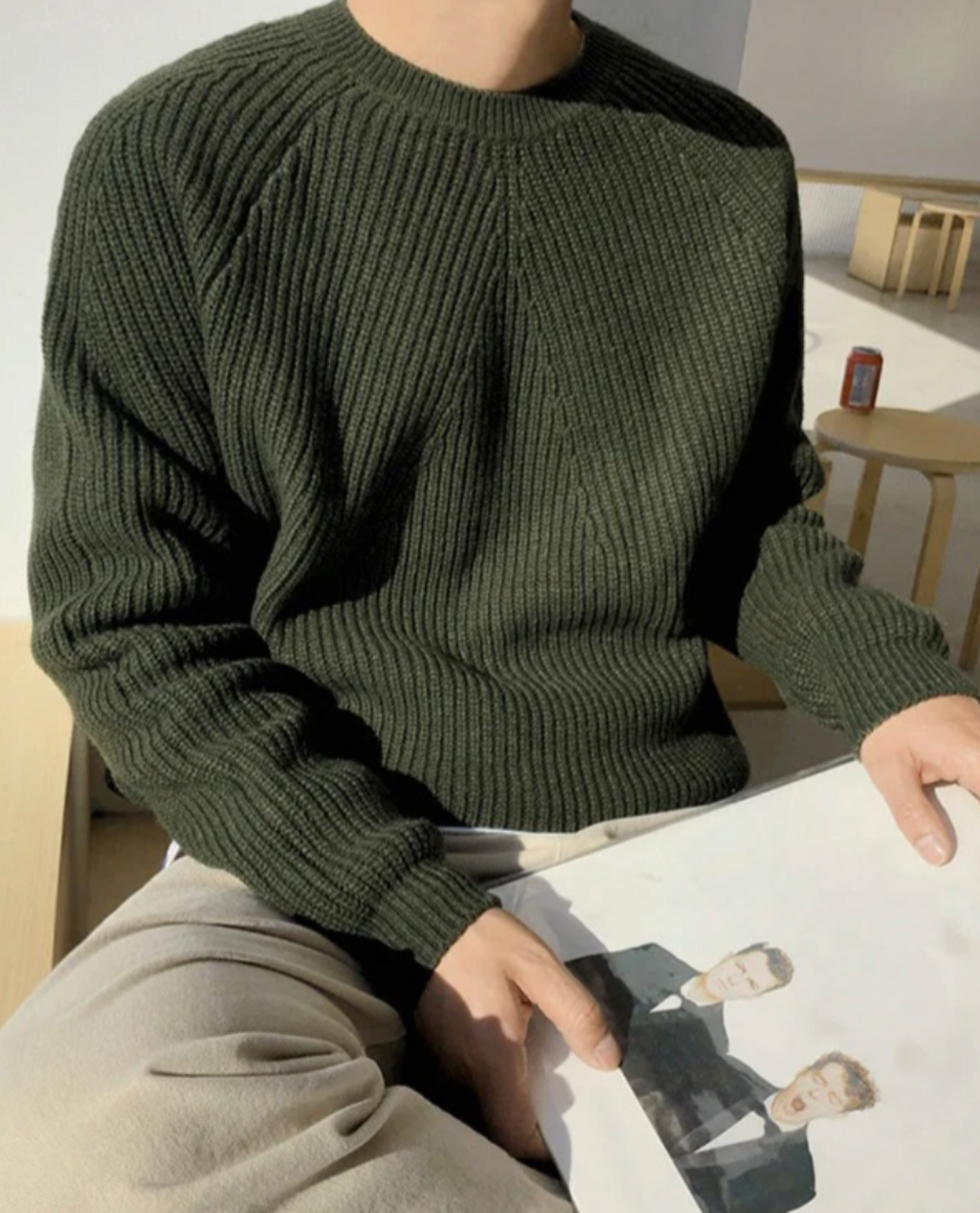 Men's Casual Plain Color Sleek Warm Sweater