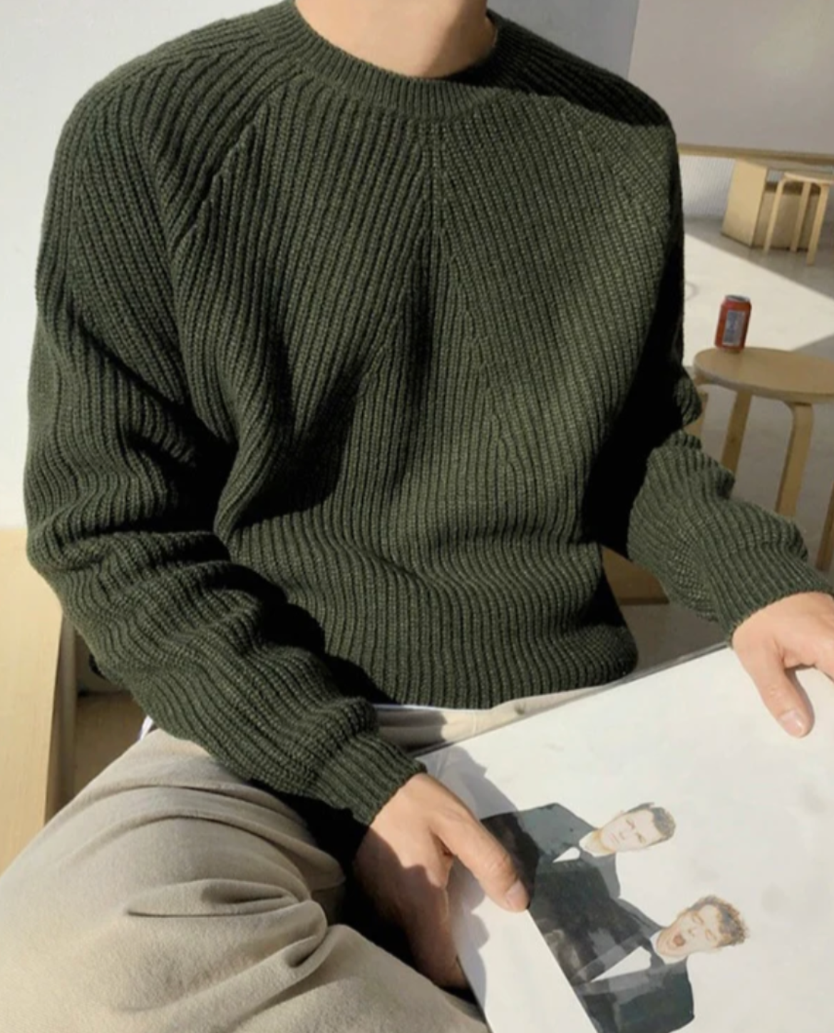 Men's Casual Plain Color Sleek Warm Sweater