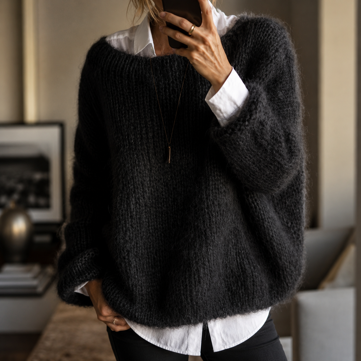 Women's Smart-casual Knitted Warm Fluffy Sweater