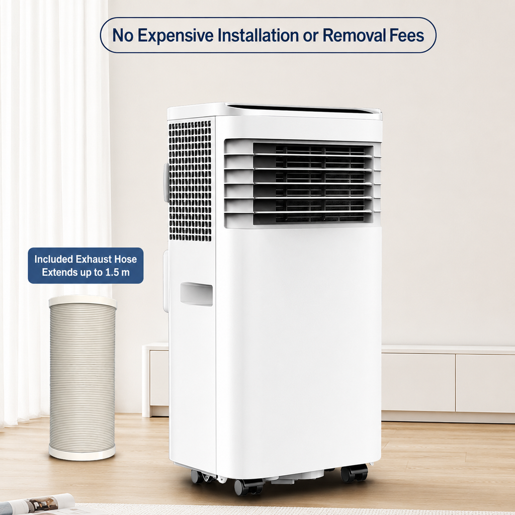 Portable Air Conditioner 7000BTU with Compressor Cooling & 24H Timer