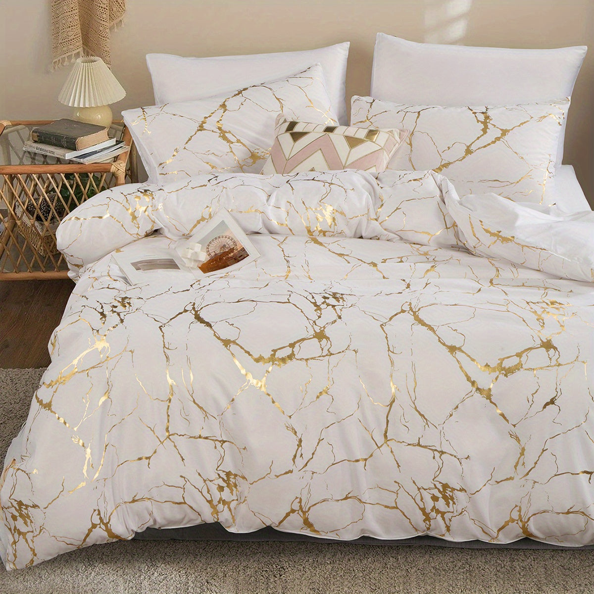 Quilt Cover Set | Hot Stamped Texture | Stylish Bedroom Upgrade | Polyester - Image 11