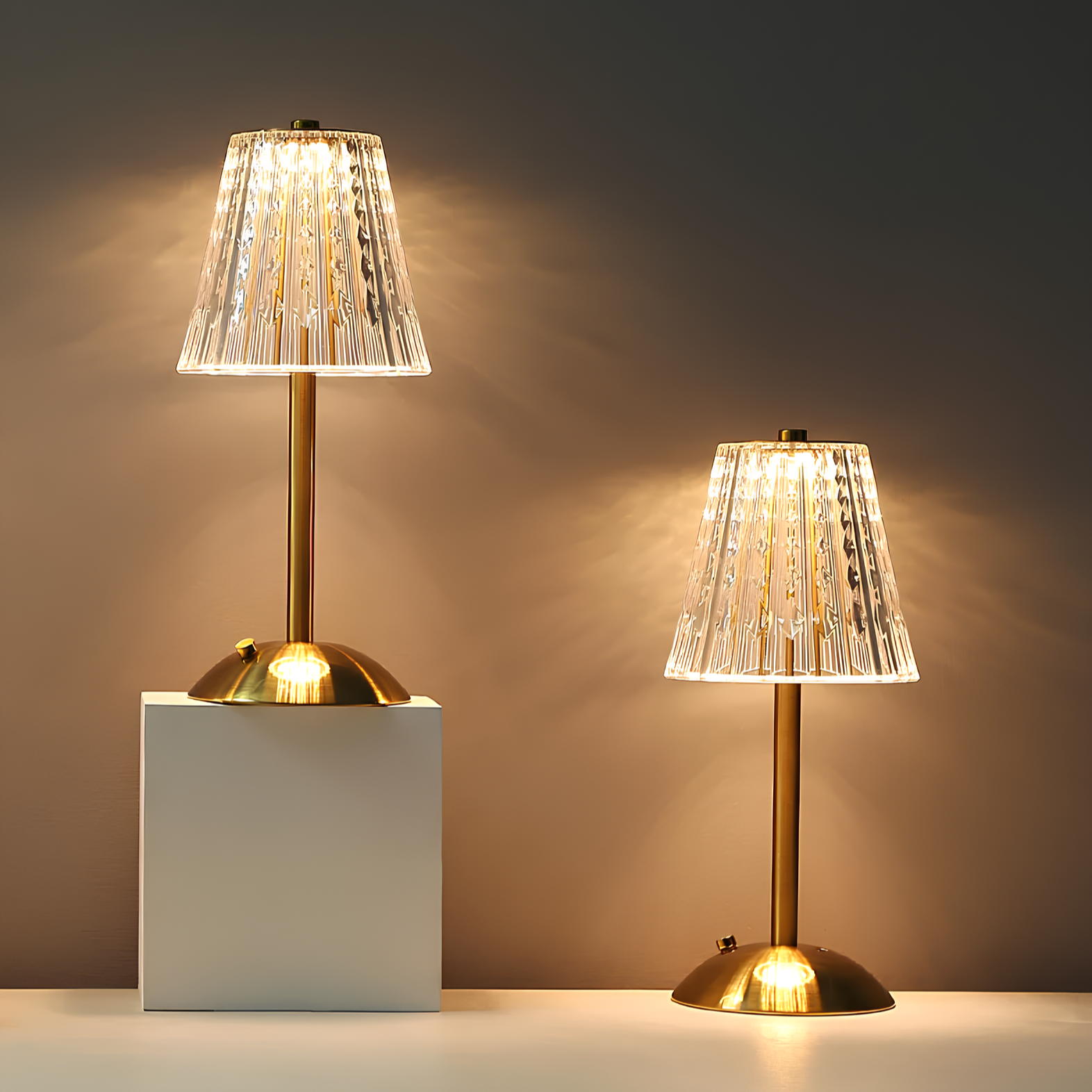 Exquisite Crystal LED Table Lamp with Touch Control and Dimmable Light