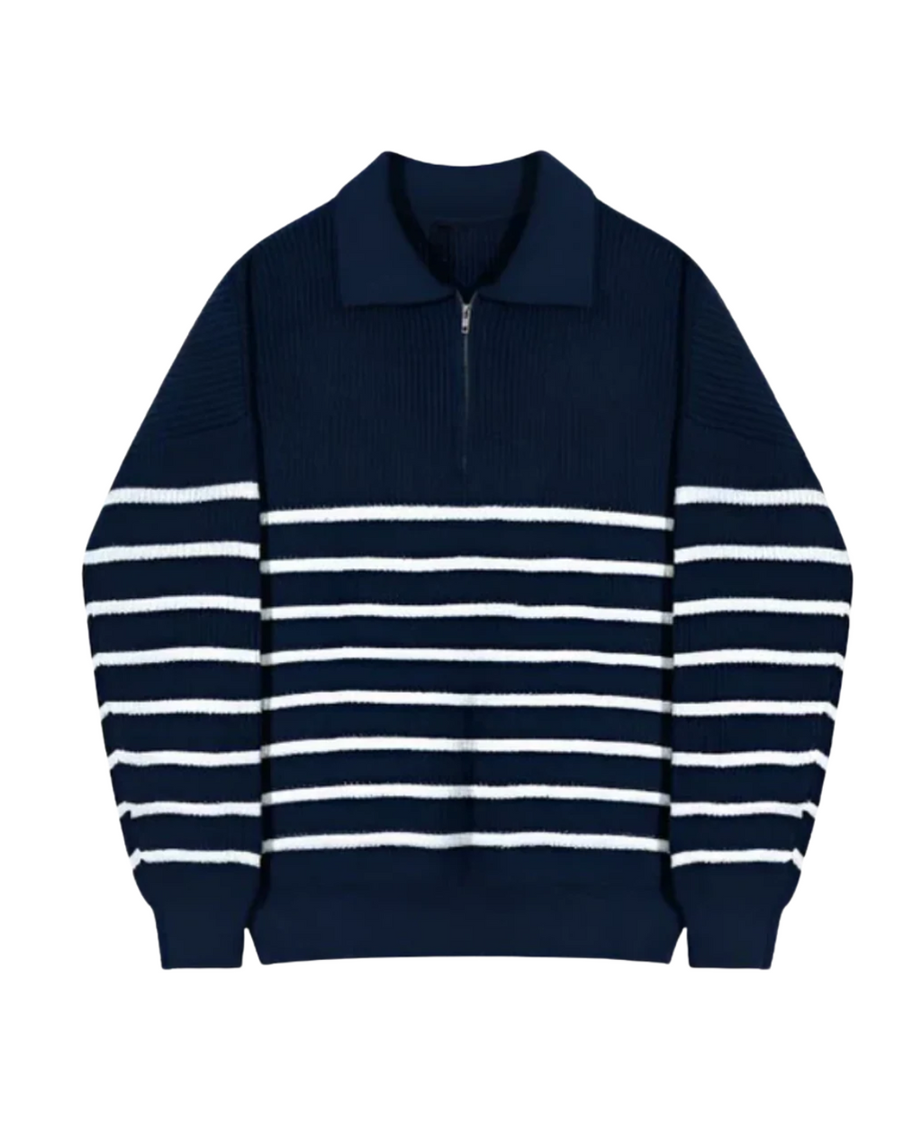 Men's Warm Relaxed Layered Quarter Zip Sweater