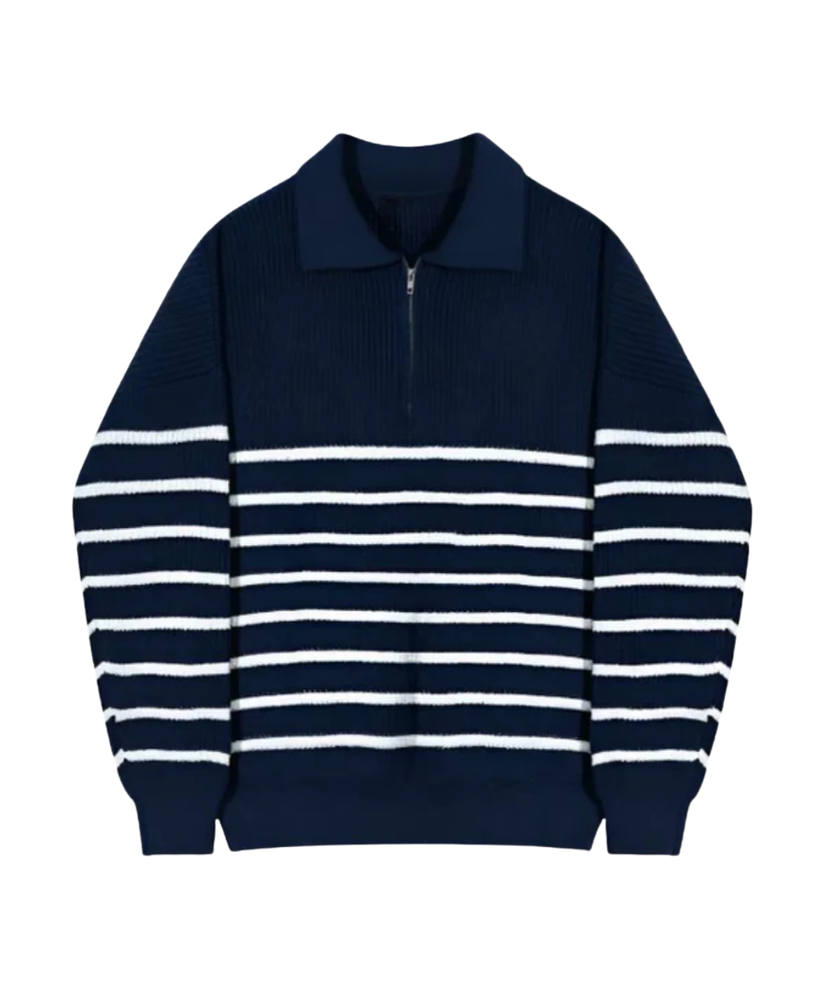 Men's Warm Relaxed Layered Quarter Zip Sweater