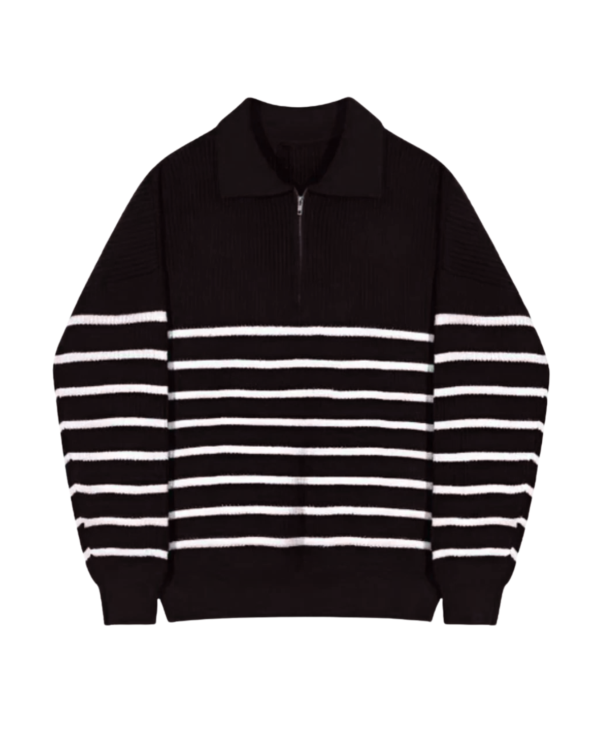 Men's Warm Relaxed Layered Quarter Zip Sweater