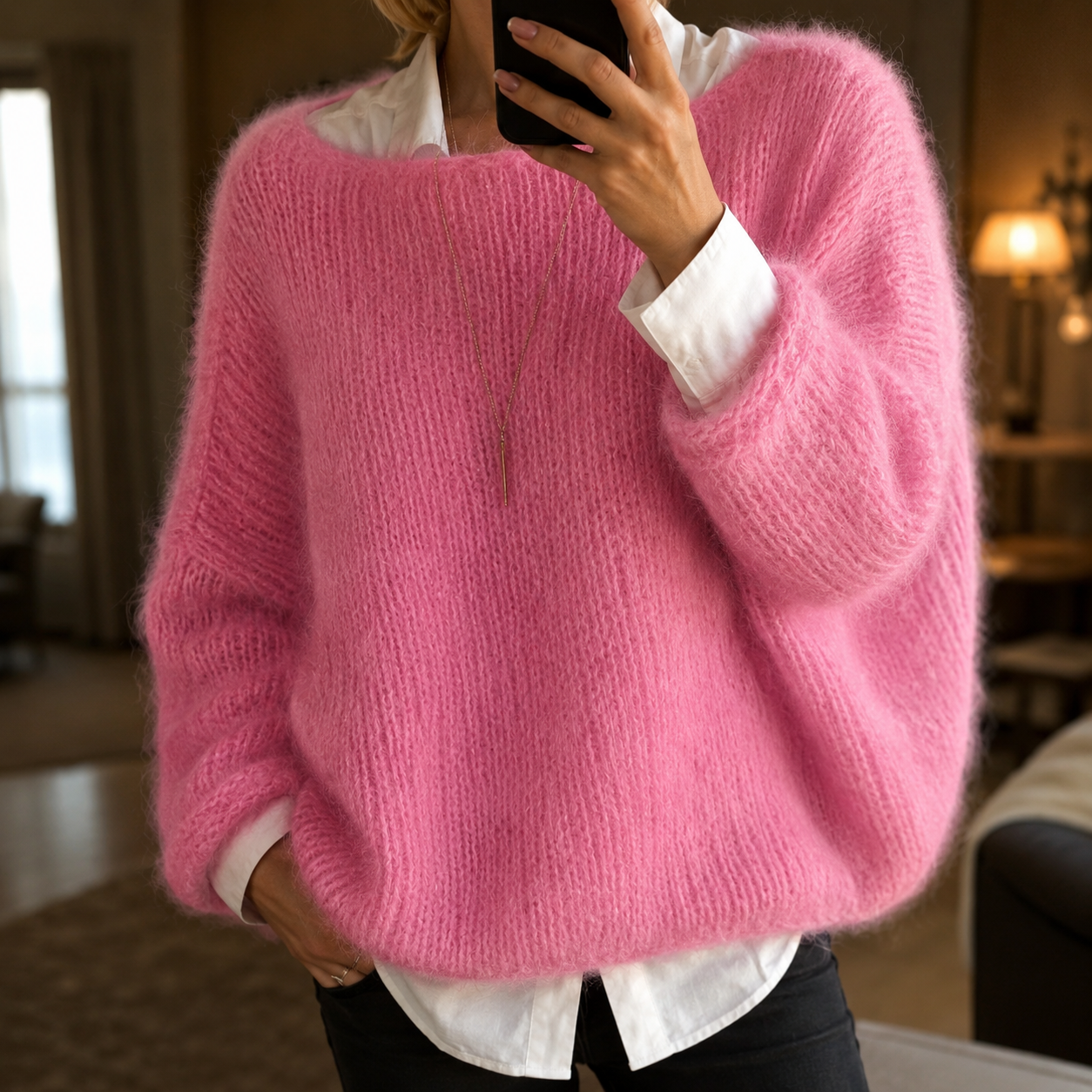 Women's Smart-casual Knitted Warm Fluffy Sweater