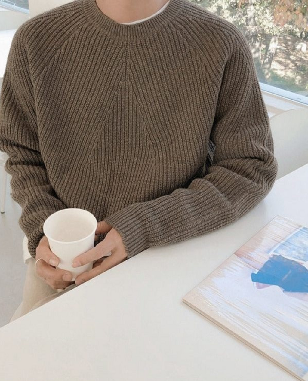 Men's Casual Plain Color Sleek Warm Sweater