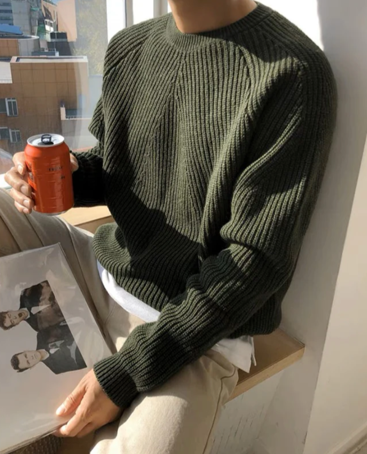 Men's Casual Plain Color Sleek Warm Sweater
