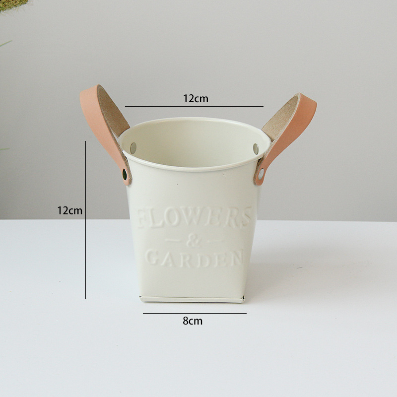 Decorative Plant Pots Leather Handles Indoor Outdoor Basket Planters - Image 9