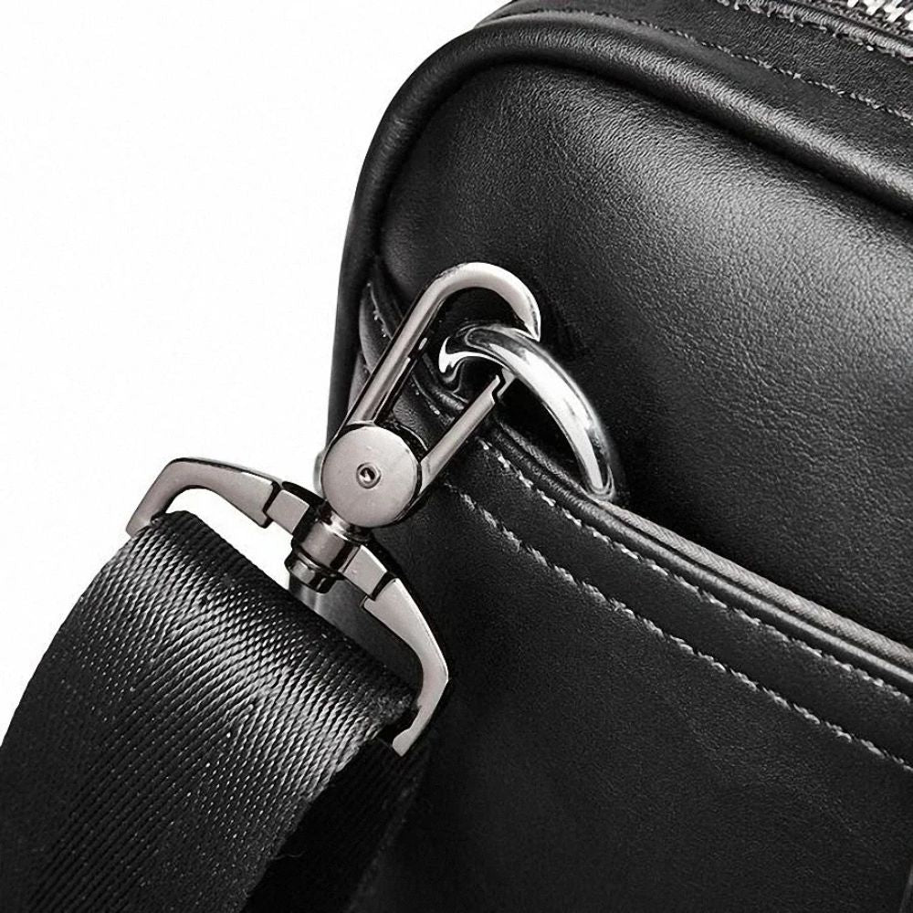 Leighton | Men's Classic Leather Laptop Briefcase Crossbody Messenger Handbag - Image 8
