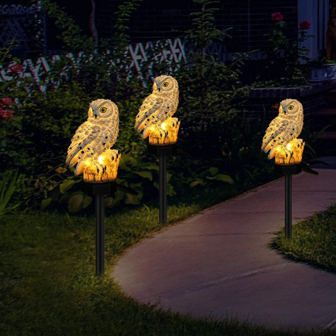 Solar Pathway Light Owl Garden Stake Outdoor Lamp - Image 5