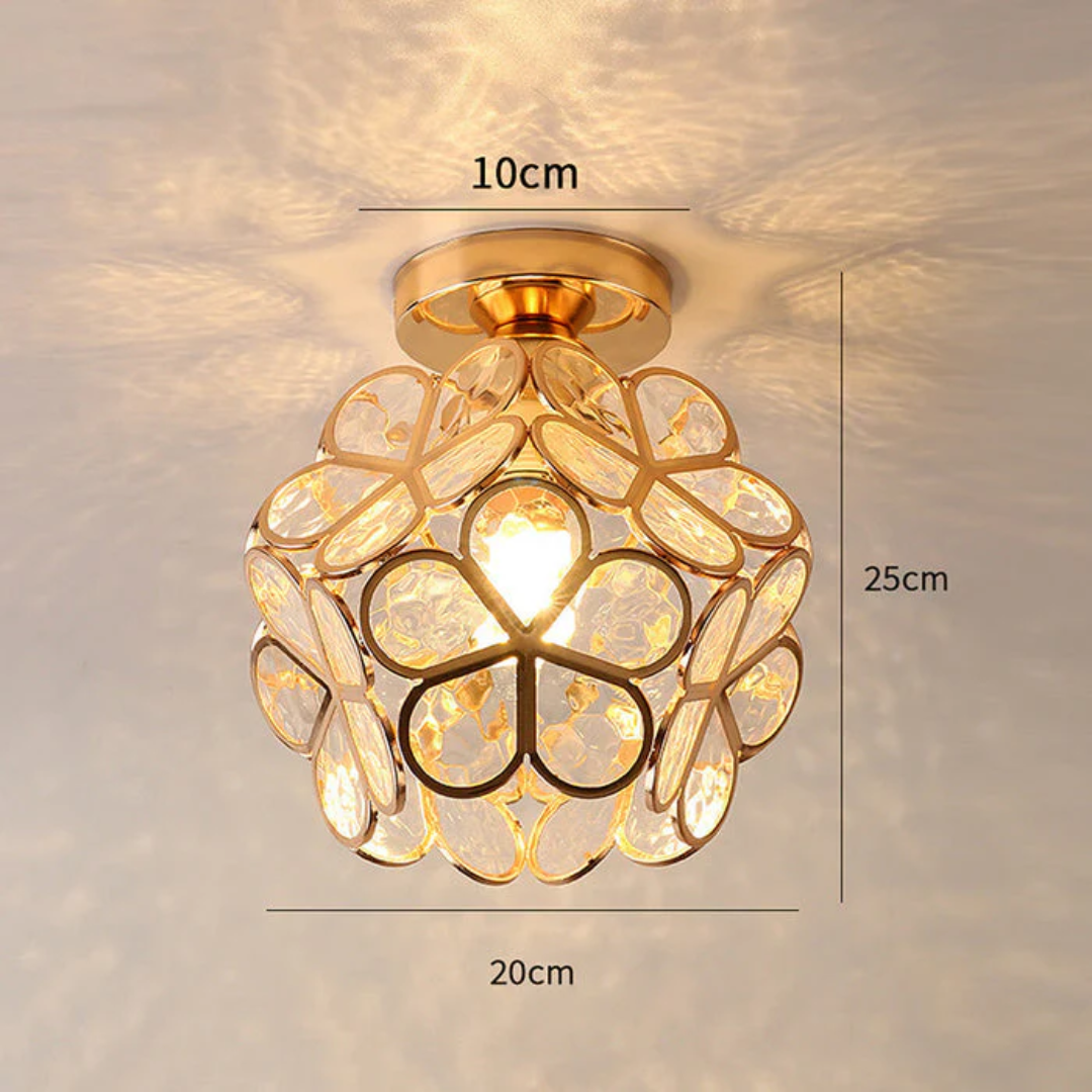 Flush Mount Ceiling Light Glass Flower Decorative LED Fixture - Image 9