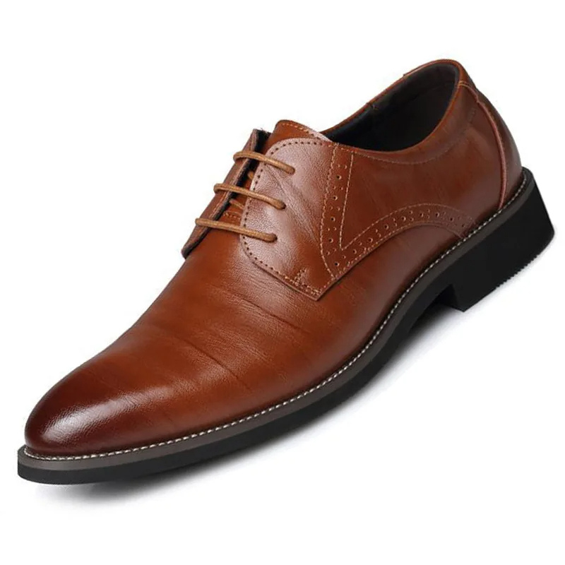 Men's Elegant Sleek Business Formal Shoes with Lace-Up Closure
