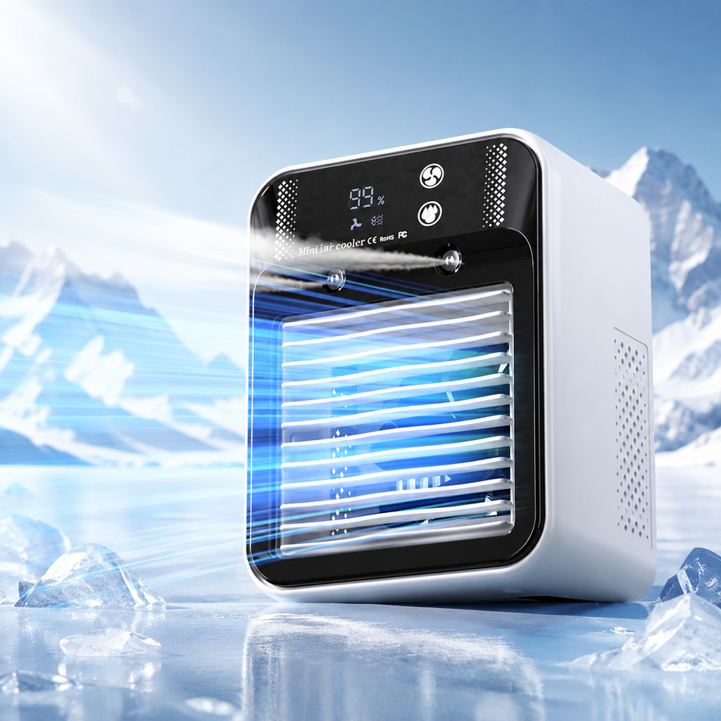 Portable Air Cooler USB Rechargeable Mini Mist Humidifier Personal Cooling Fan