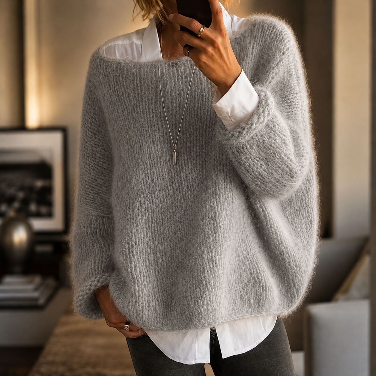 Women's Smart-casual Knitted Warm Fluffy Sweater