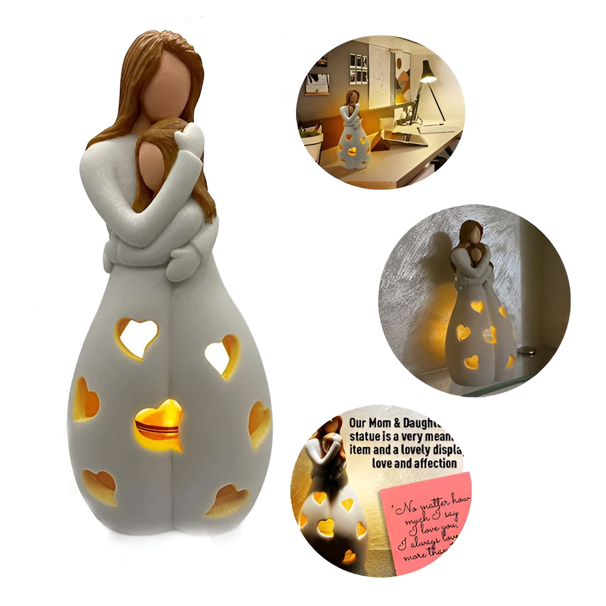 Skorter | Embracing Mother Daughter Figure Flickering Candle Holder - LoveGlow - Image 3