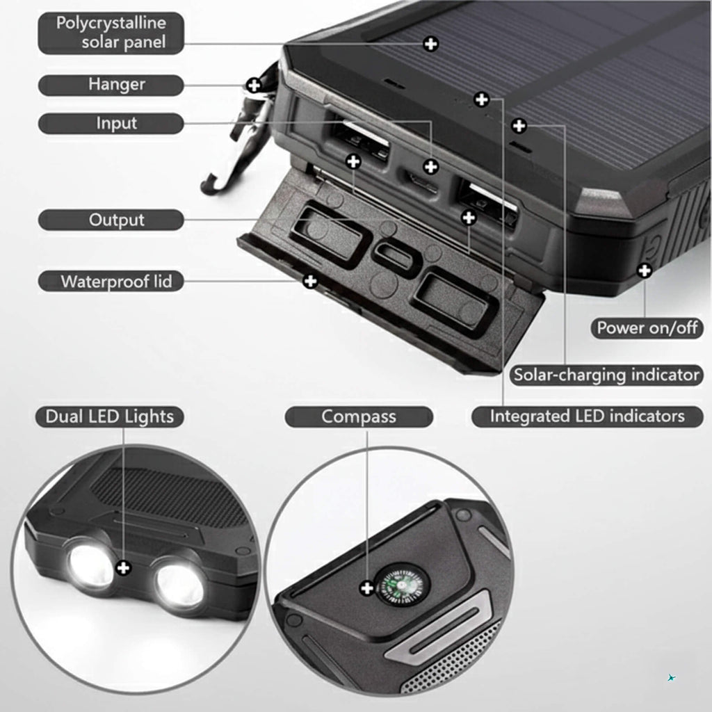 Solar Power Bank Dual USB Charging - Image 8