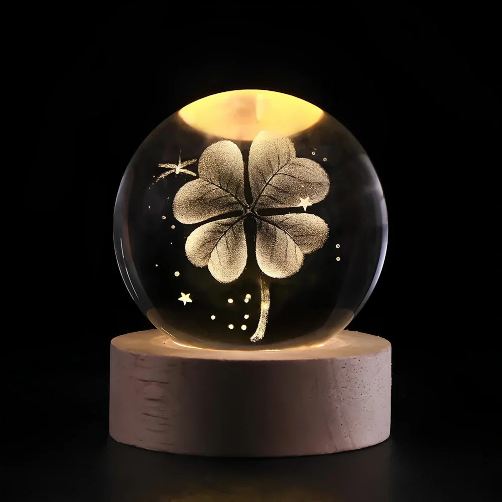 Ambient 3D Crystal Ball LED Night Light USB Lamp for Home Decor