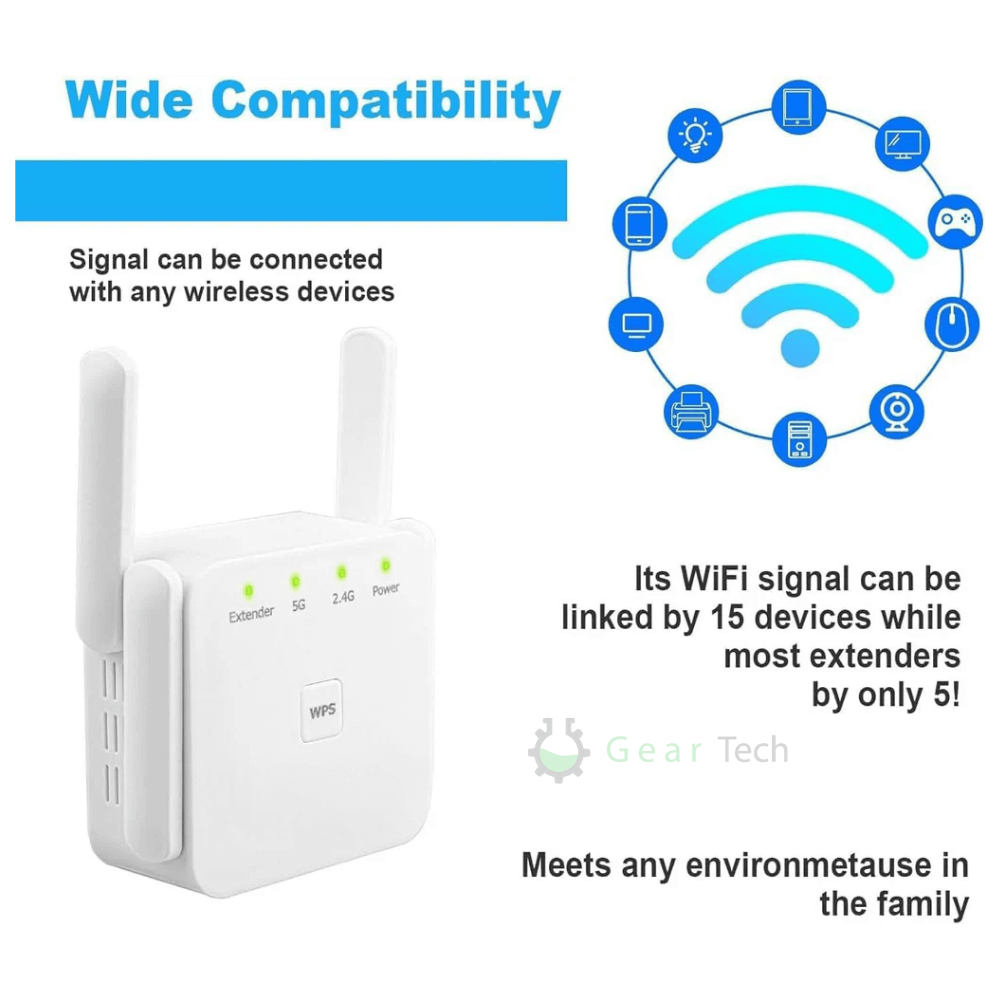 Universal Home WiFi Booster with Wide Coverage