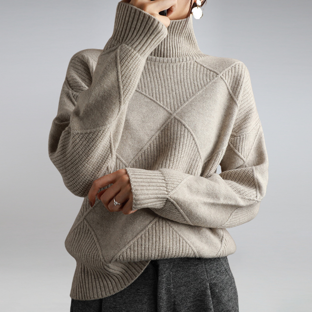 Women's Stylish Cashmere Roll Neck Thick Sweater