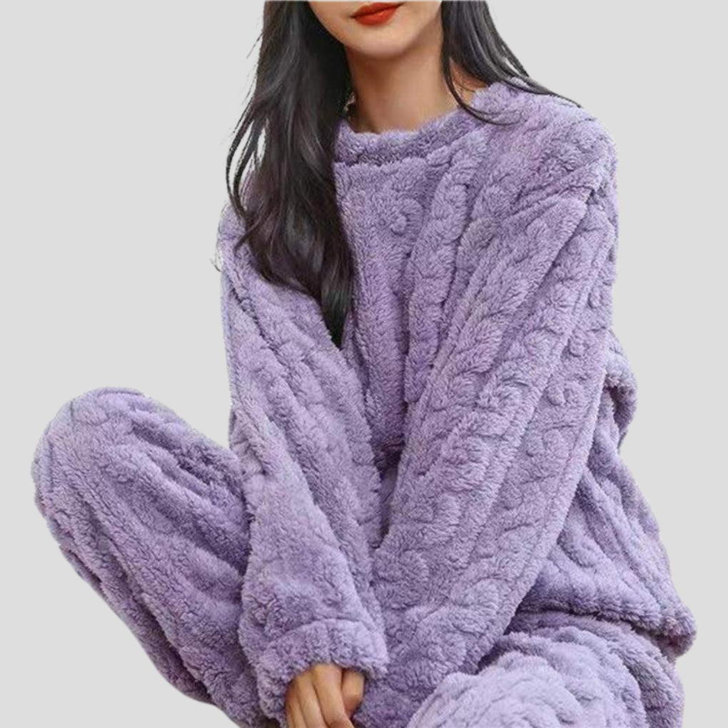 Women’s Fluffy Warm Soft Fleece Pajama Set