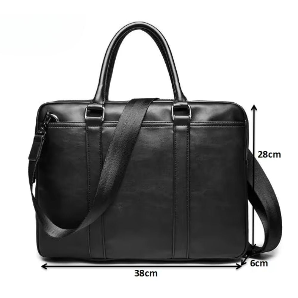 Leighton | Men's Classic Leather Laptop Briefcase Crossbody Messenger Handbag - Image 10