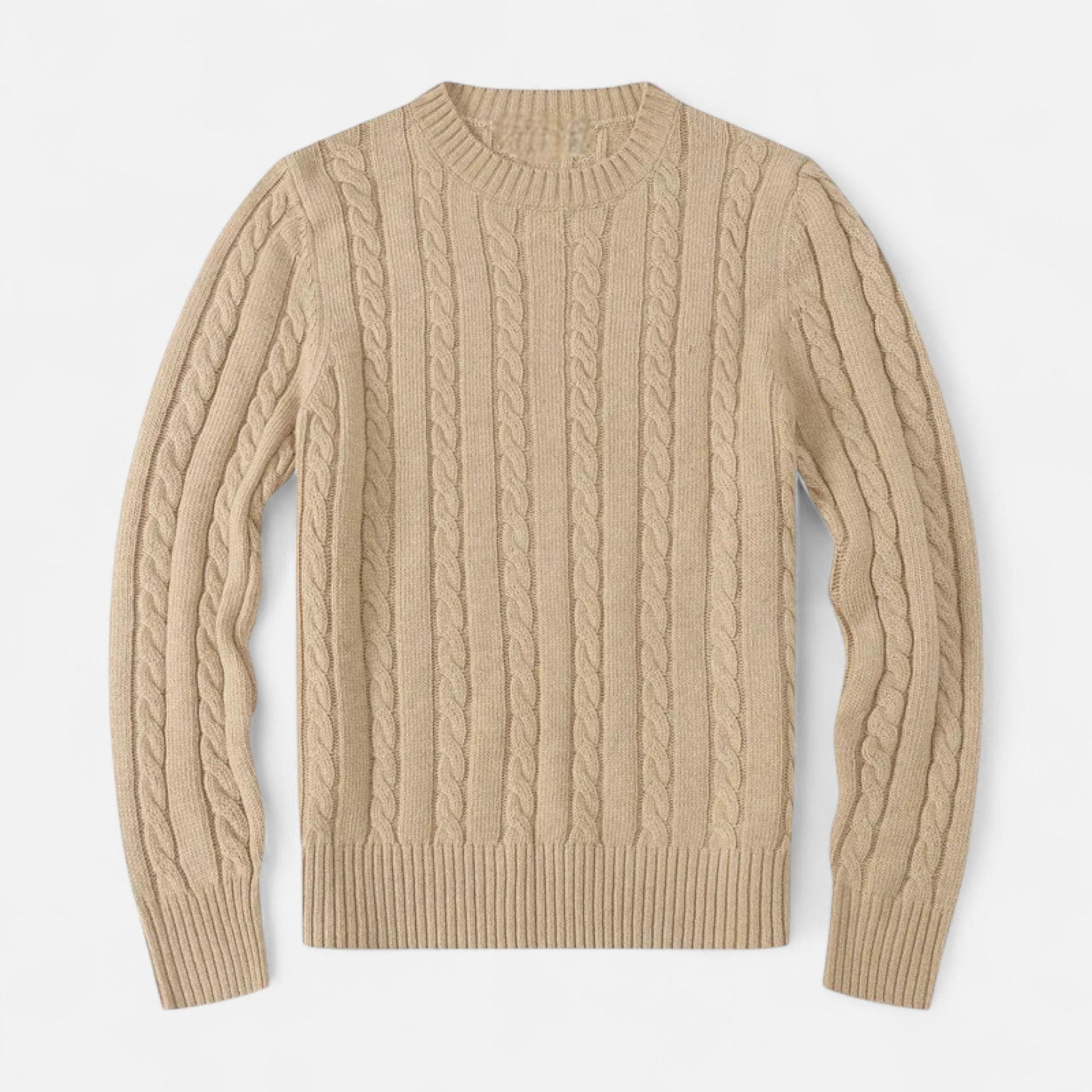 Men’s Classic Knitted Winter Sweater with Round Neckline Style